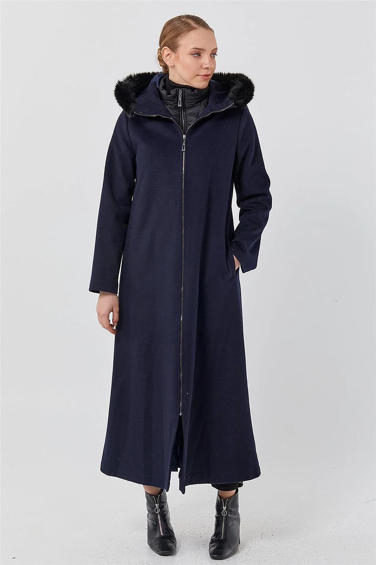 Reversible Hooded Coat Navy