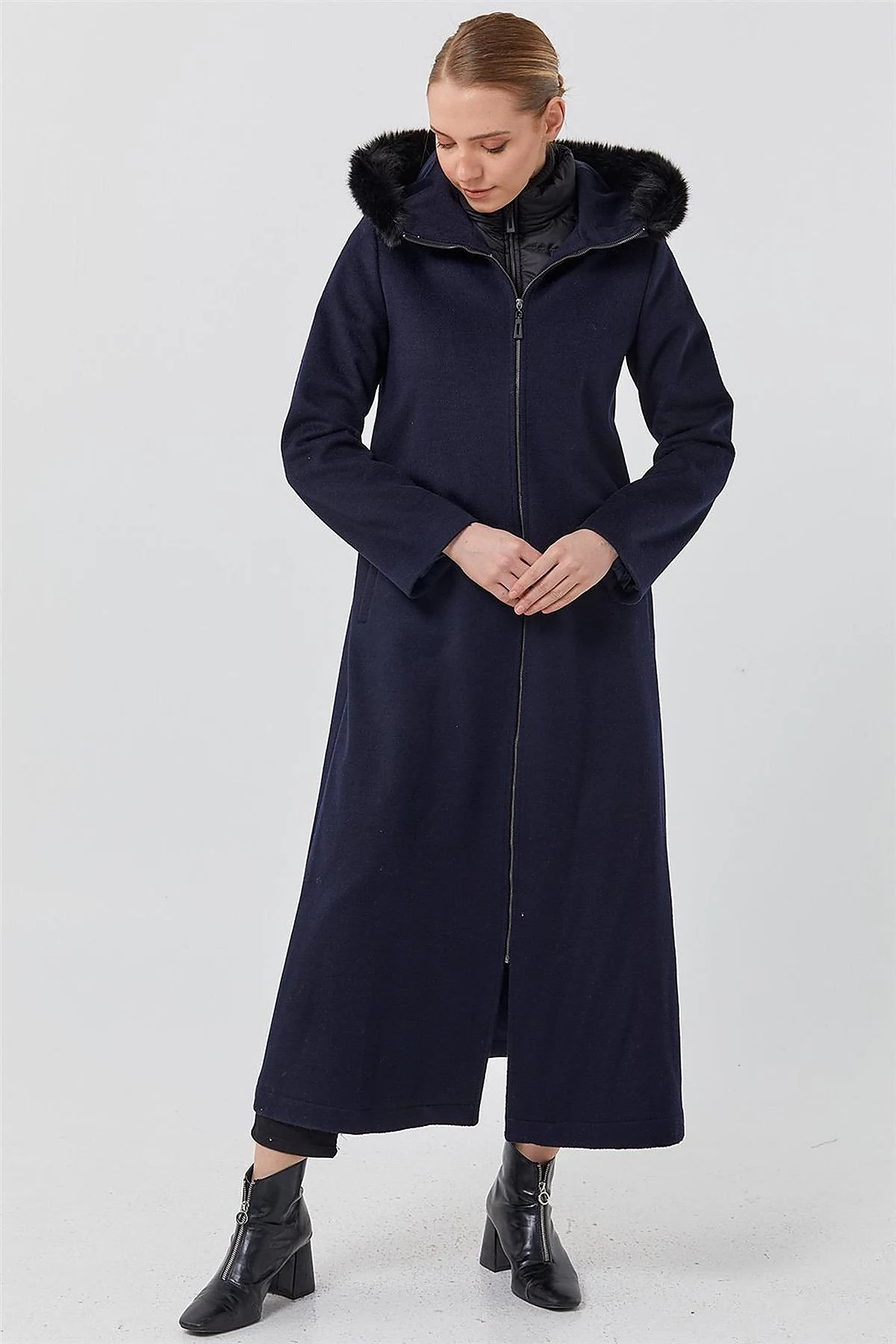 Reversible Hooded Coat Navy