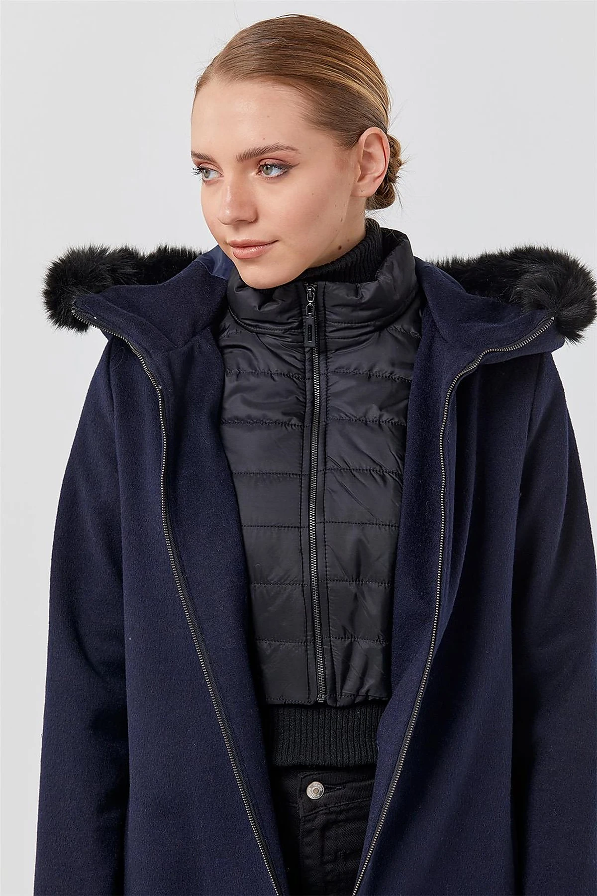 Reversible Hooded Coat Navy
