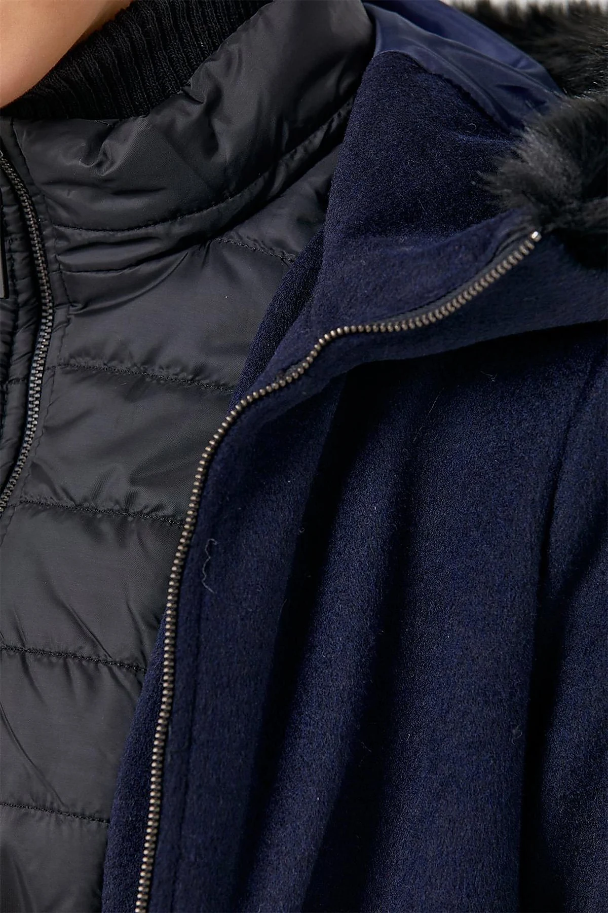 Reversible Hooded Coat Navy