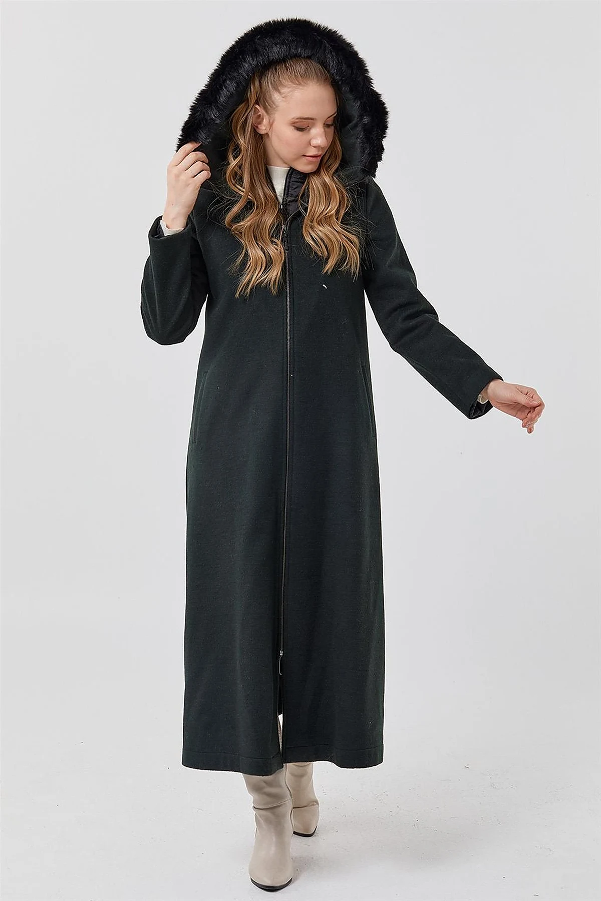 Reversible Hooded Coat Green