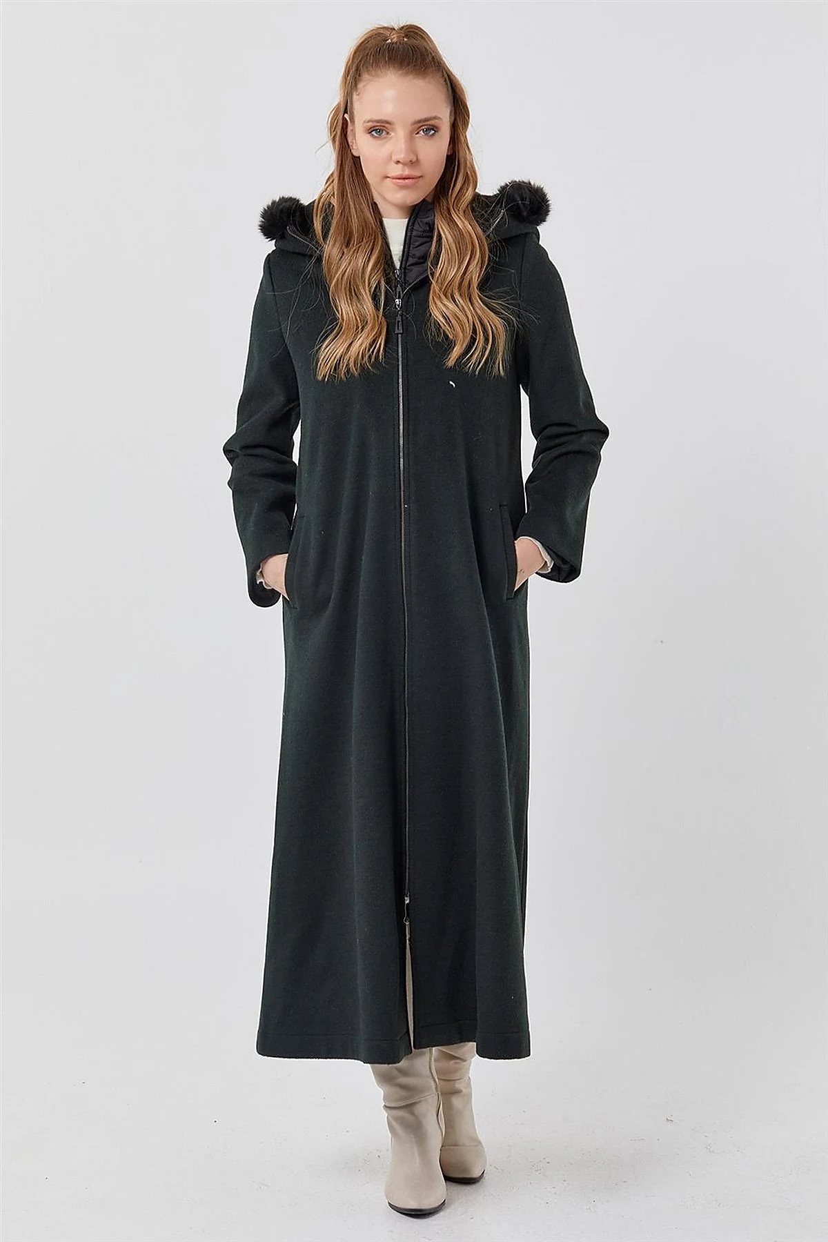 Reversible Hooded Coat Green