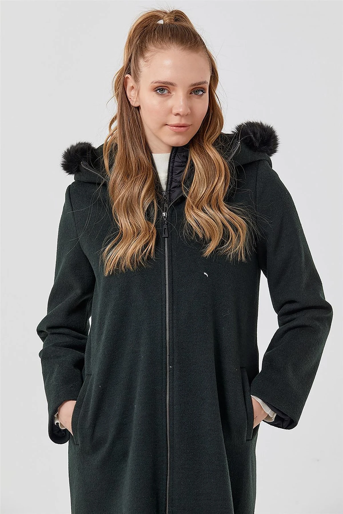 Reversible Hooded Coat Green