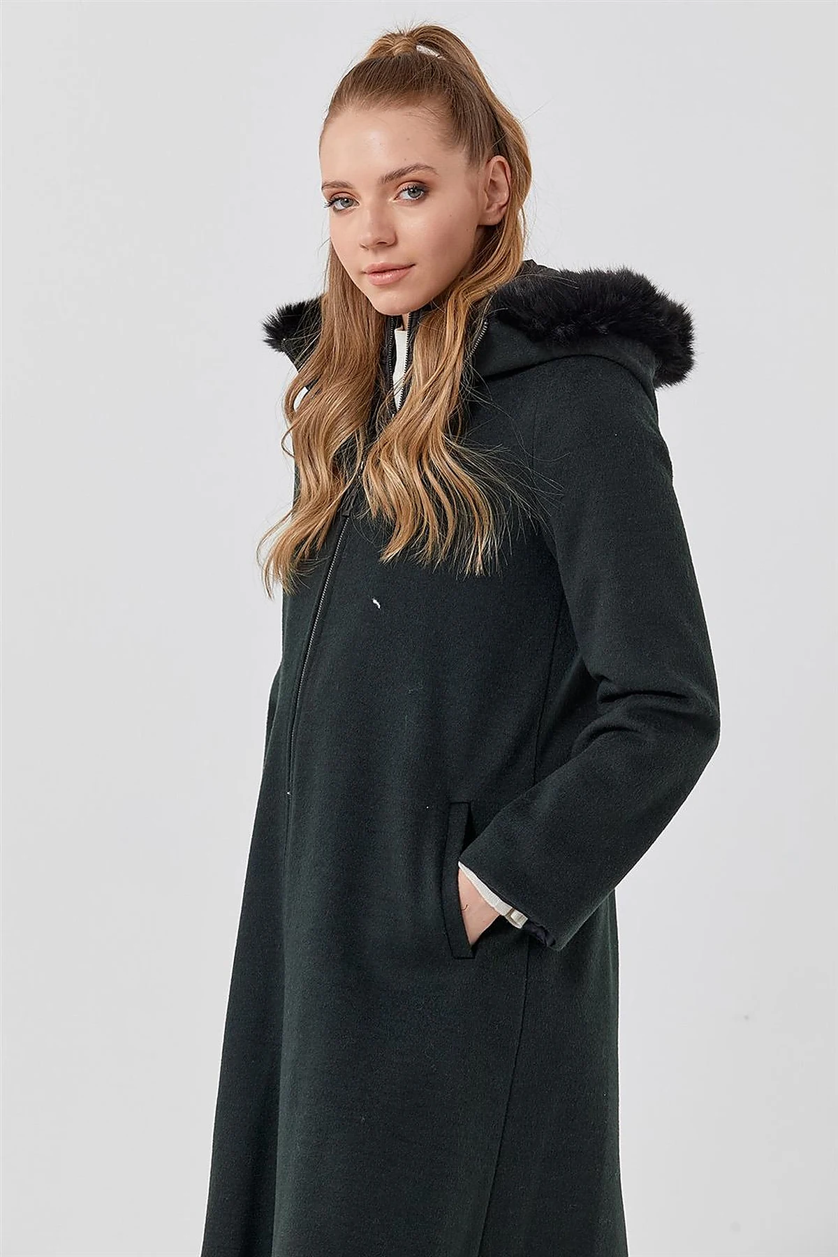 Reversible Hooded Coat Green