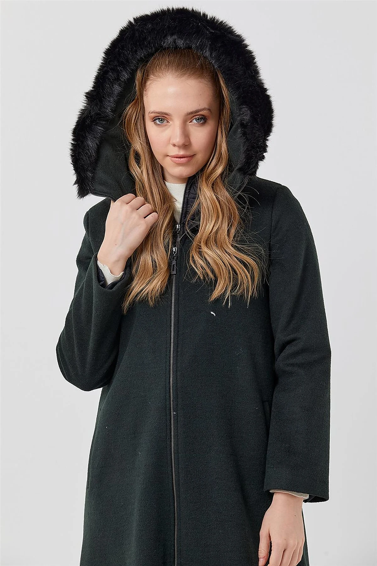 Reversible Hooded Coat Green