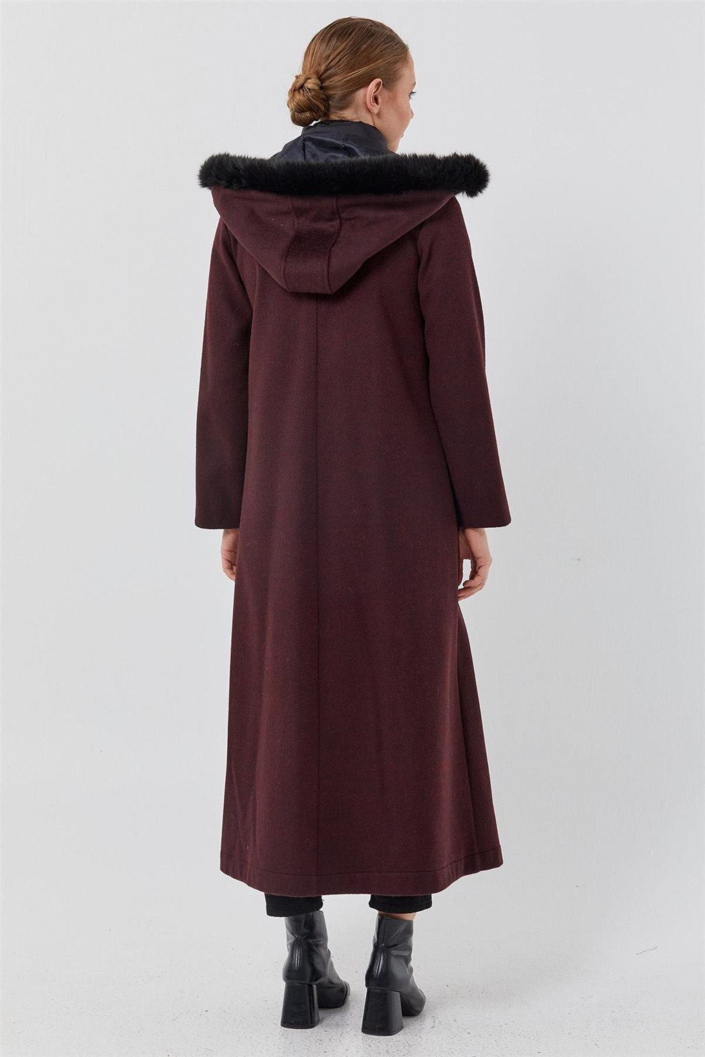 Reversible Hooded Coat Burgundy