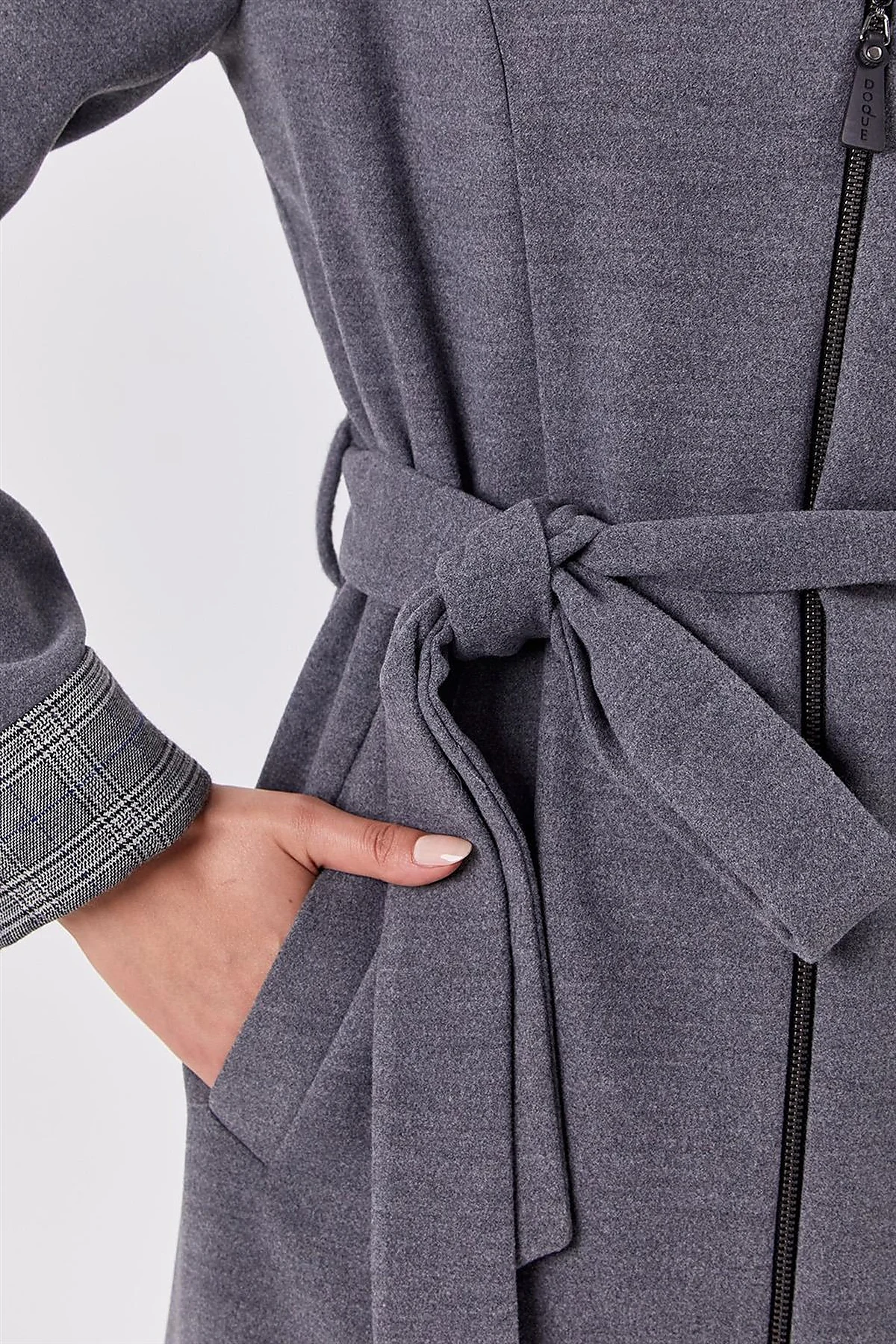 Checkered Trim Coat Gray