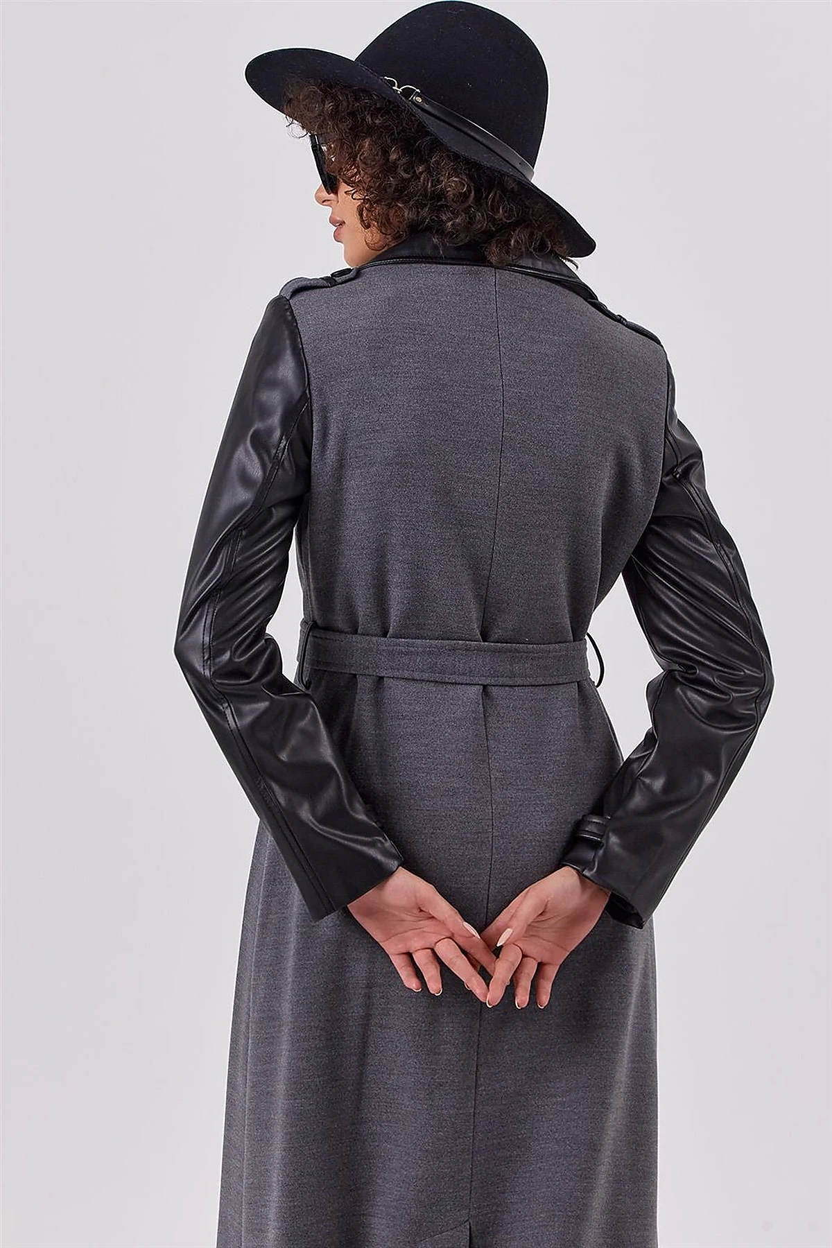Belted Wool Coat Gray
