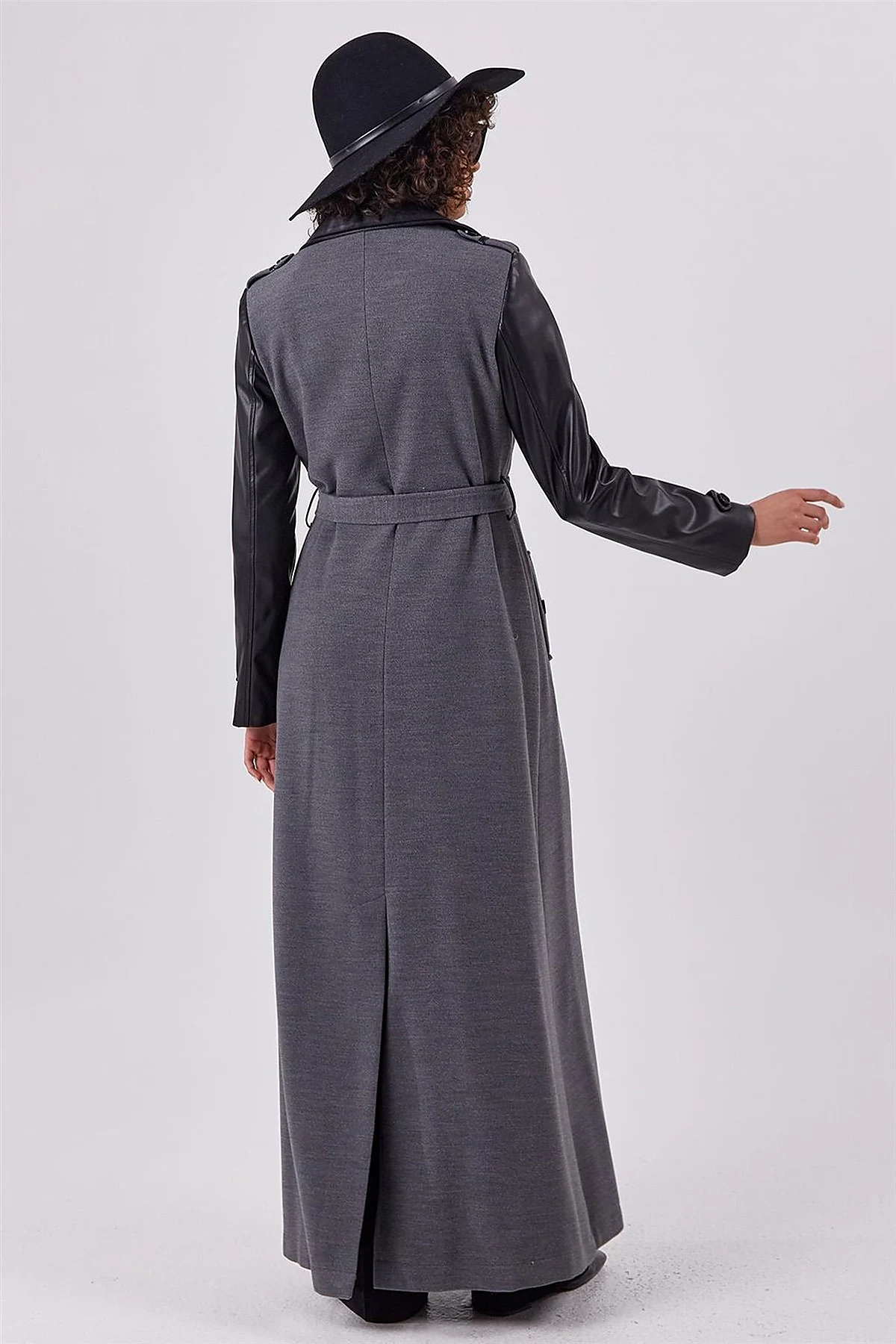 Belted Wool Coat Gray