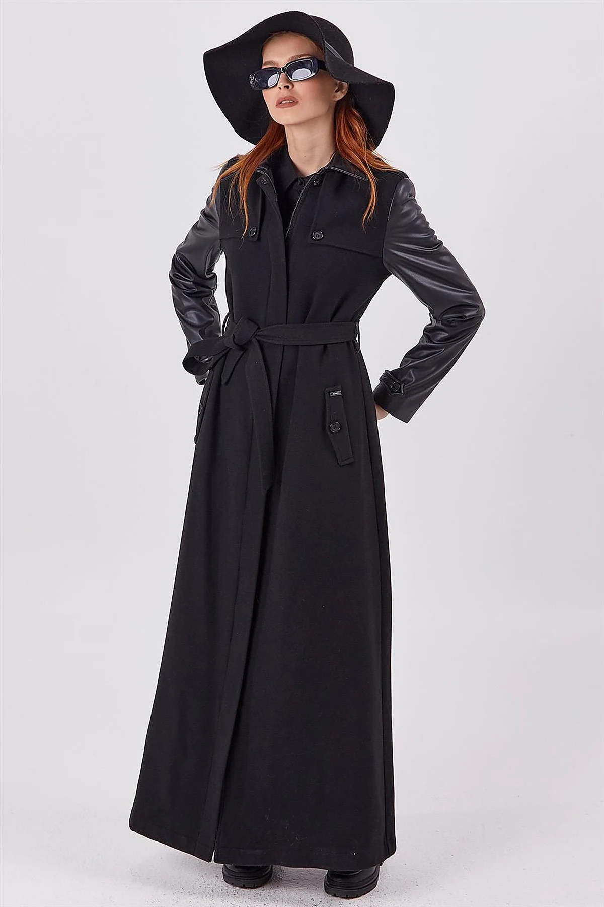 Belted Wool Coat Black