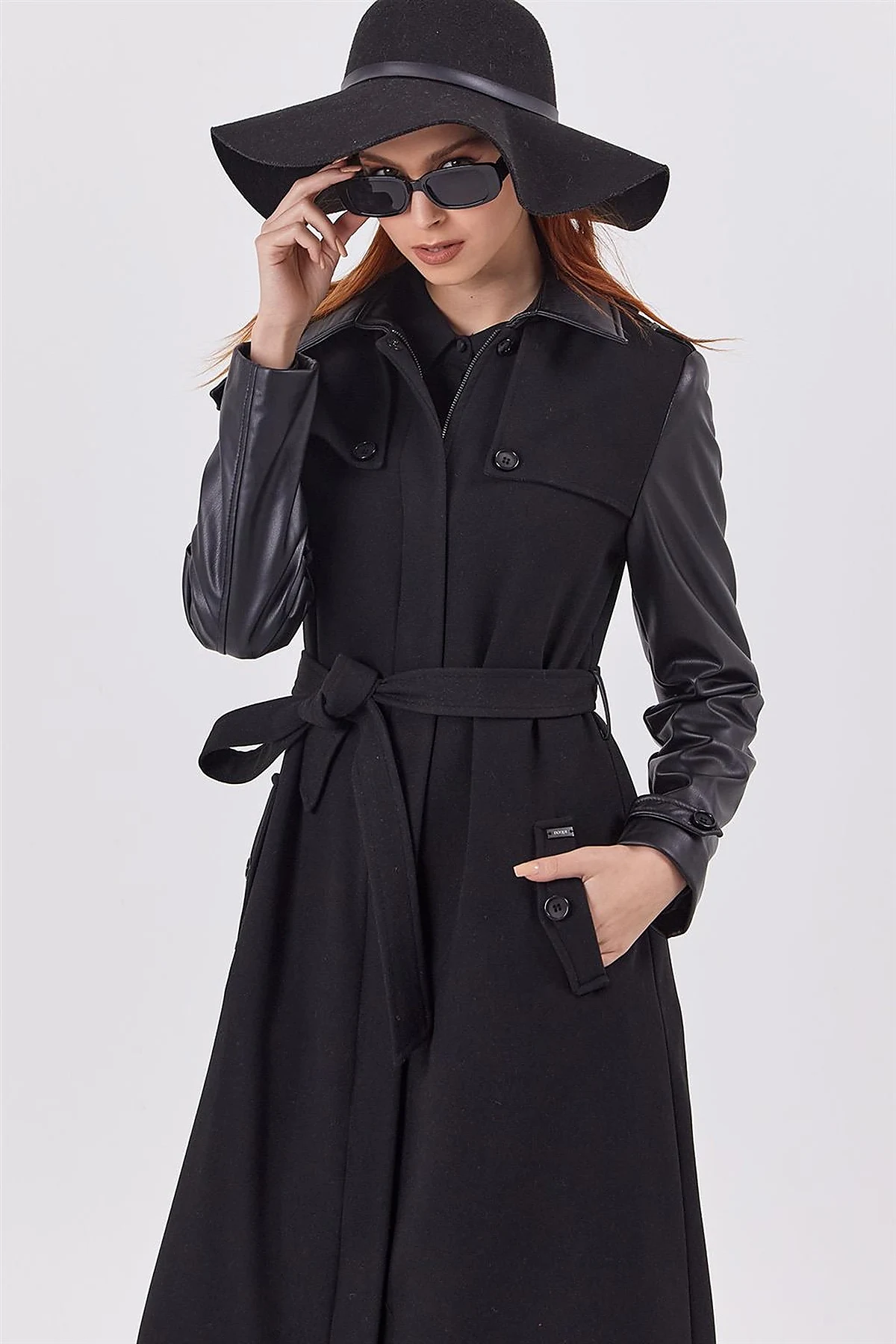 Belted Wool Coat Black