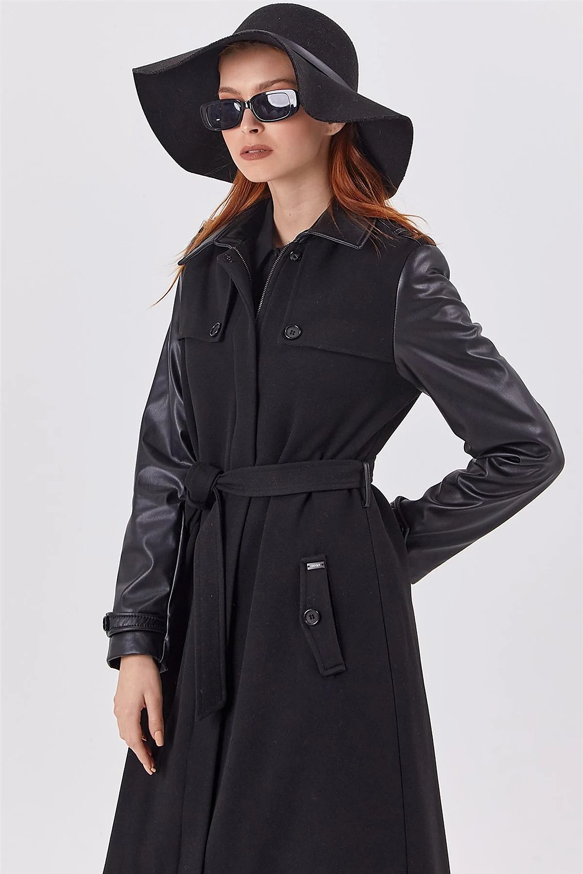 Belted Wool Coat Black