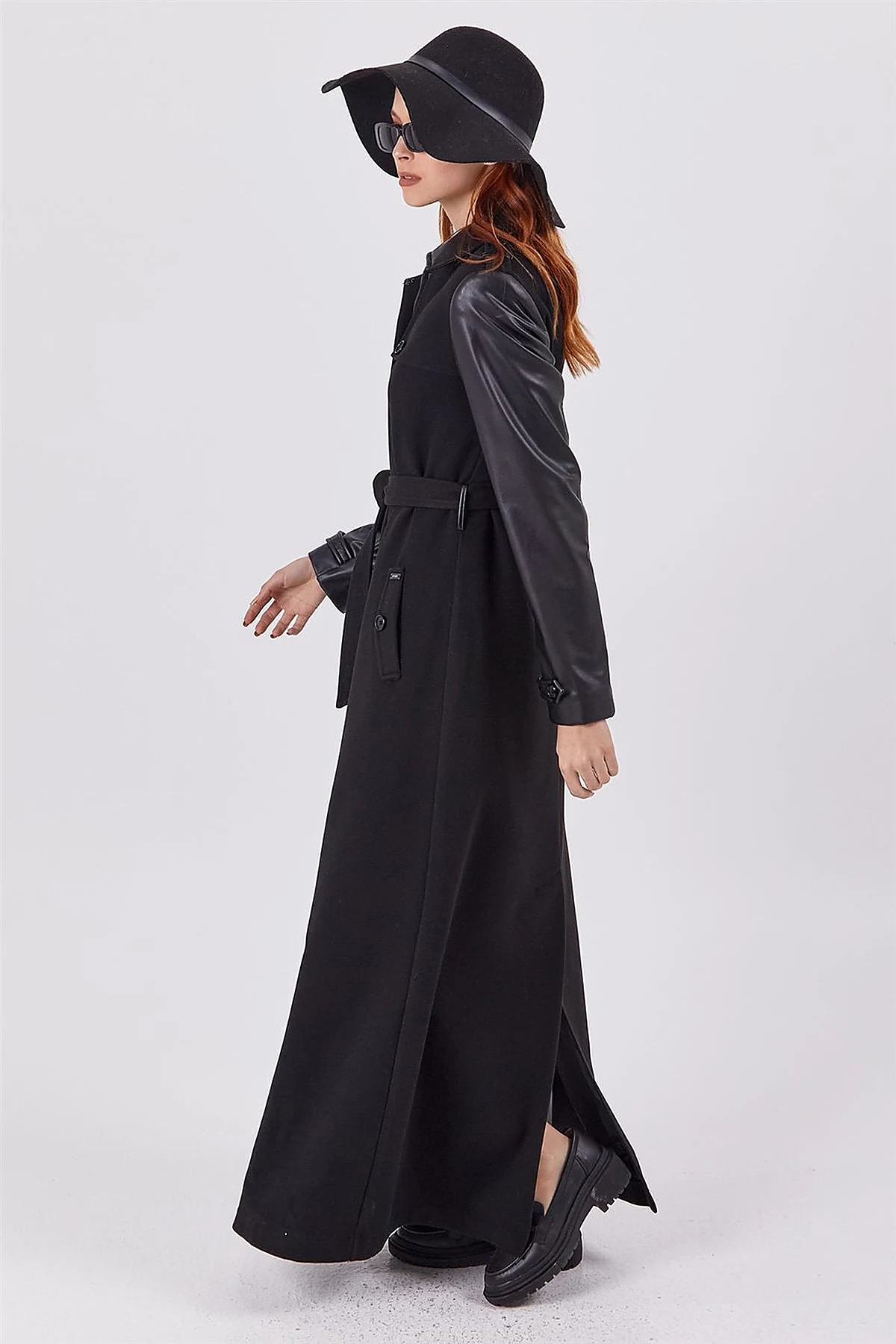 Belted Wool Coat Black