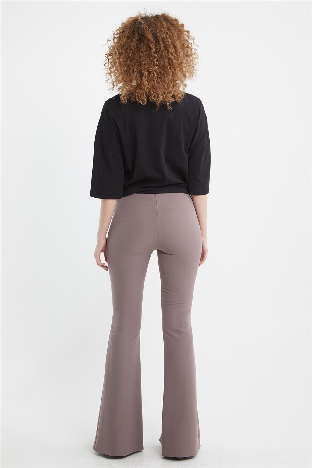 Closed Slit Flare Pants Taupe
