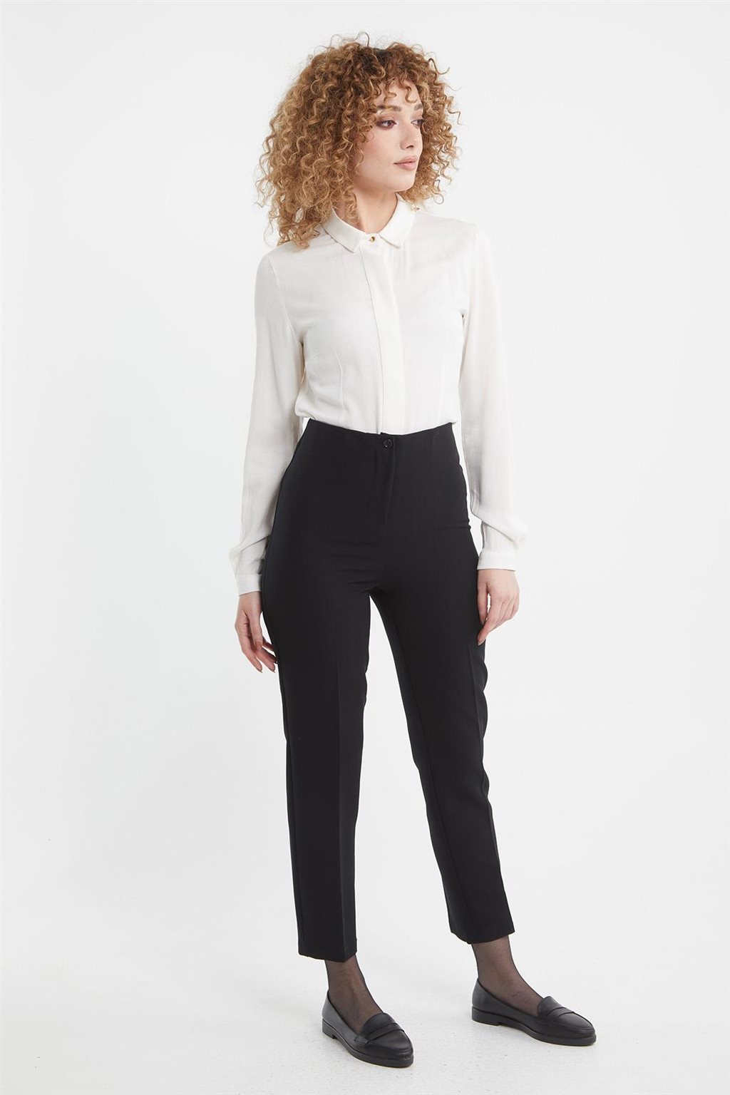 Ütü İzli Skinny Pantolon Siyah 
