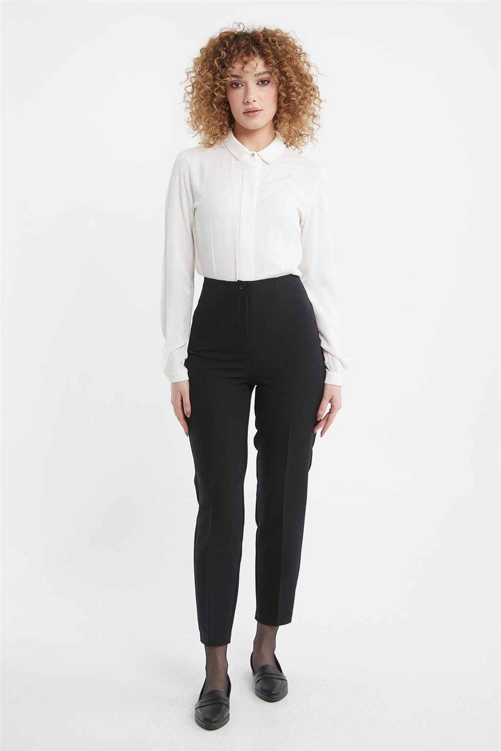 Ütü İzli Skinny Pantolon Siyah 