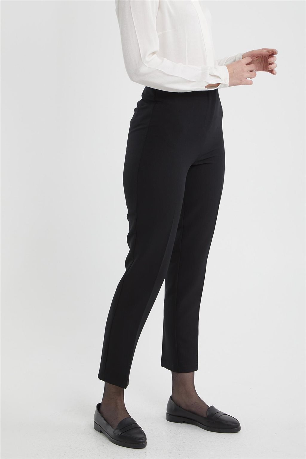 Ütü İzli Skinny Pantolon Siyah 