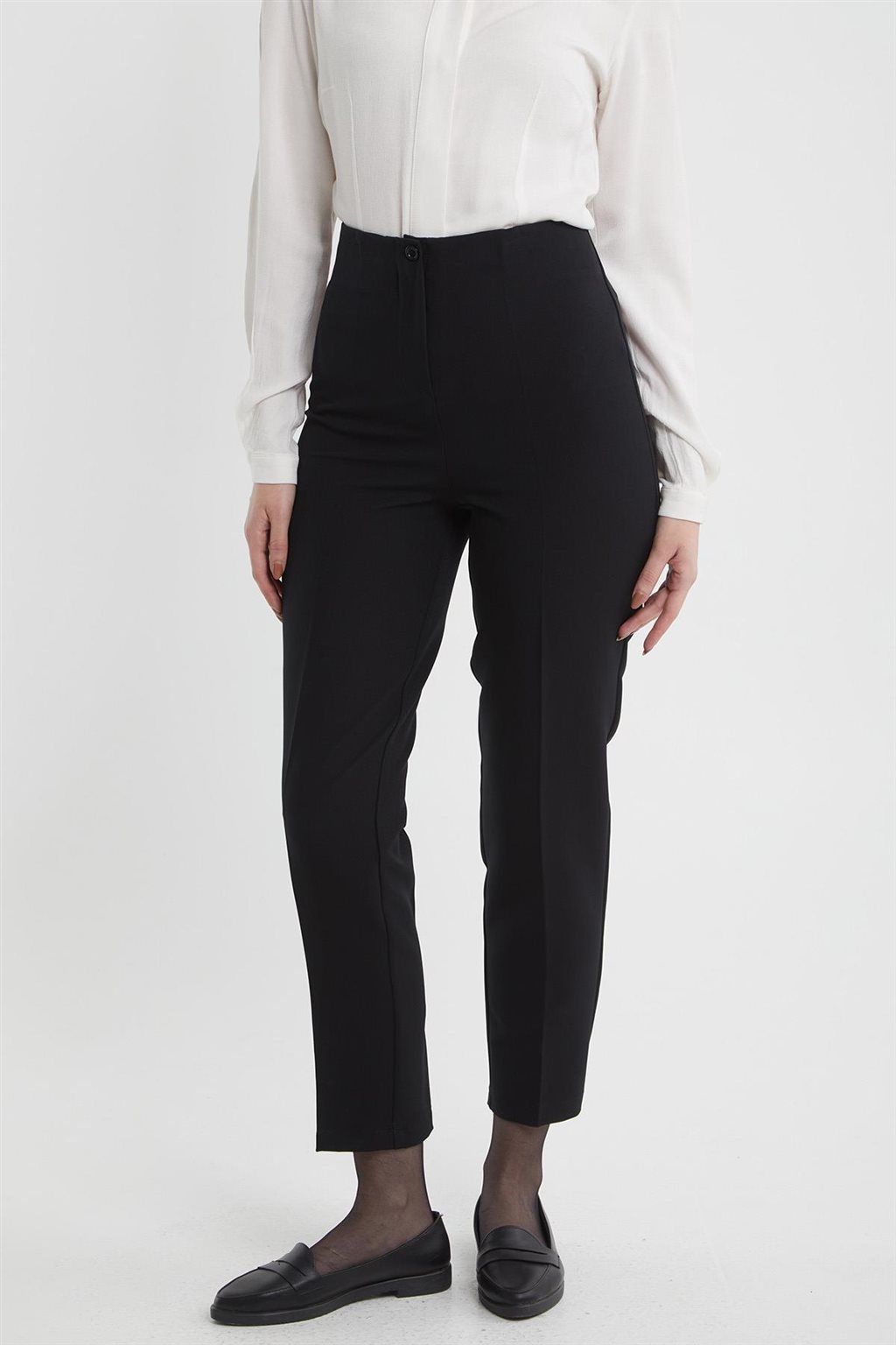 Ütü İzli Skinny Pantolon Siyah 