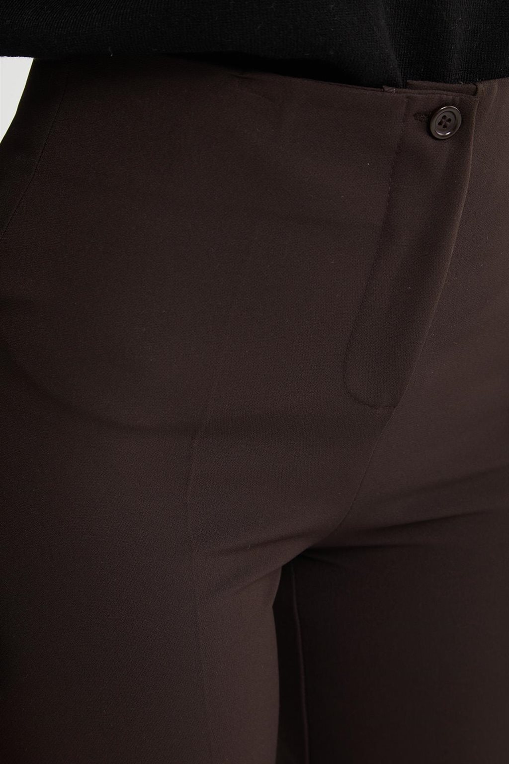 Ironed Crease Skinny Pants Brown