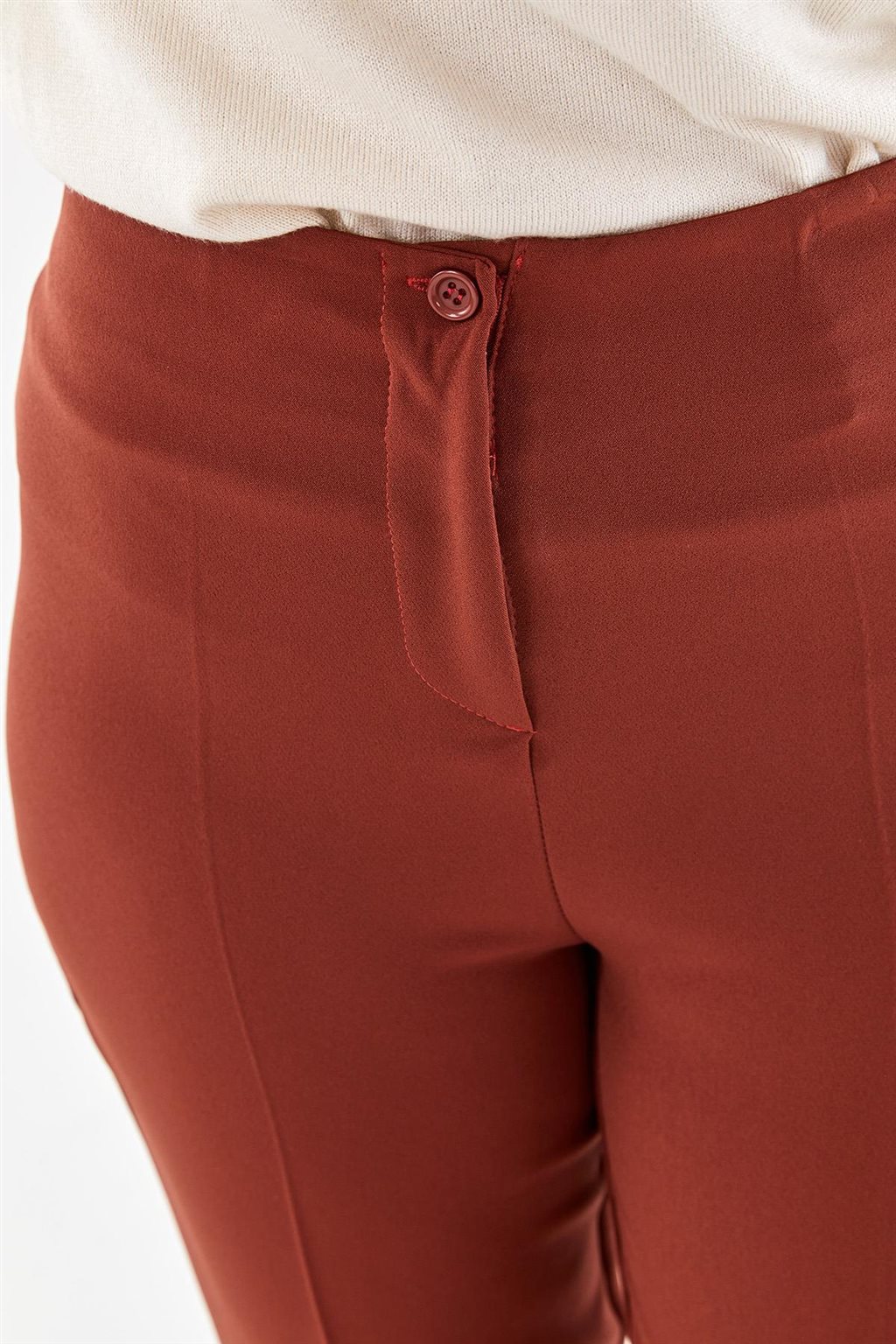 Ironed Crease Skinny Pants Terracotta