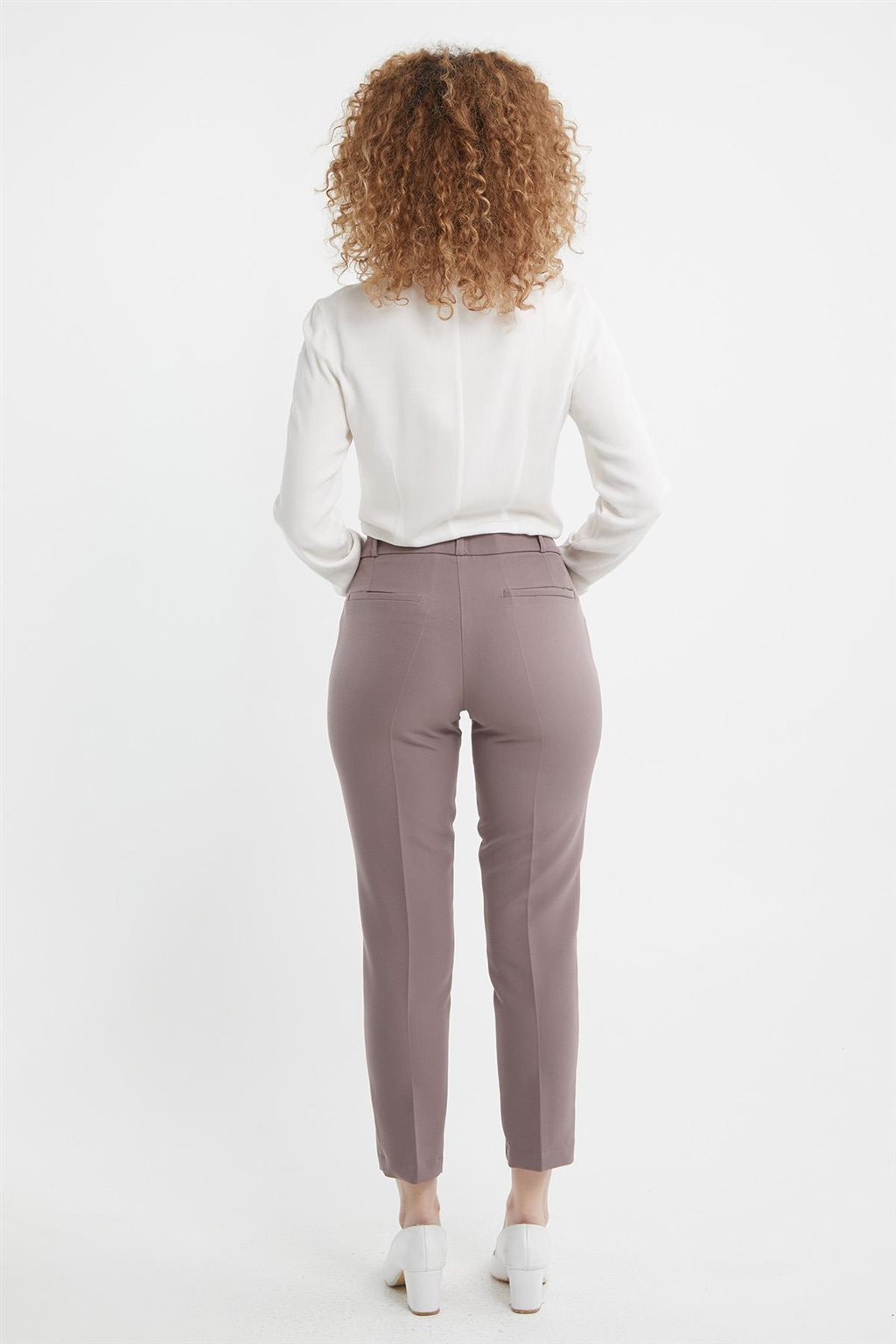 High-Waisted Skinny Pants Taupe