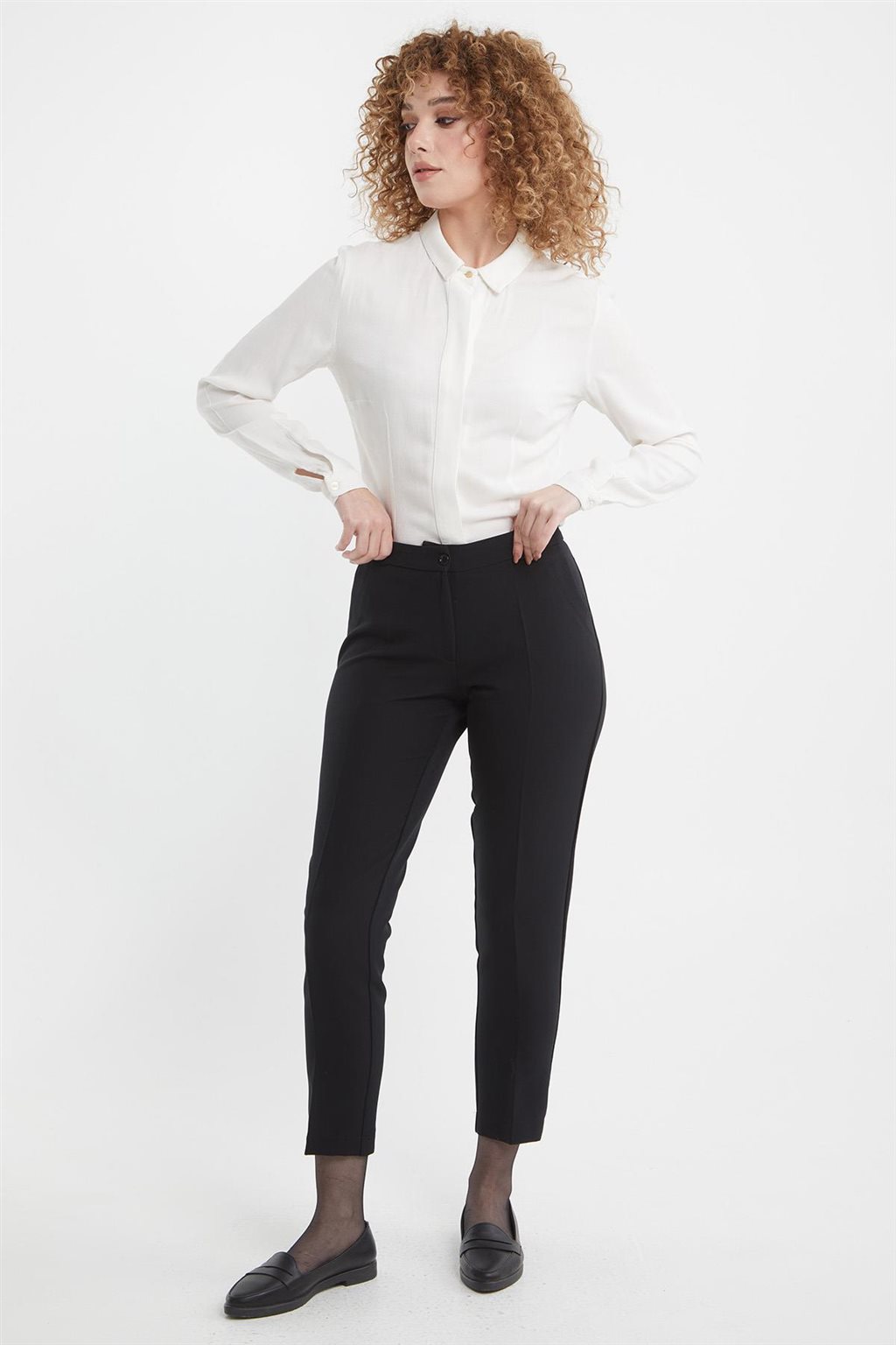 Yüksek Bel Skinny Pantolon Siyah 