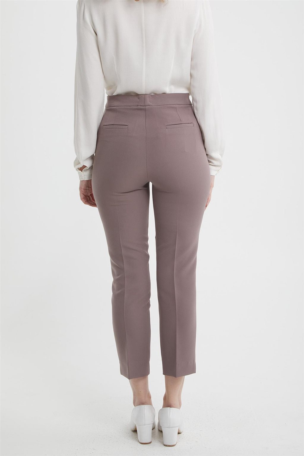 Slit Hem Skinny Pants Taupe
