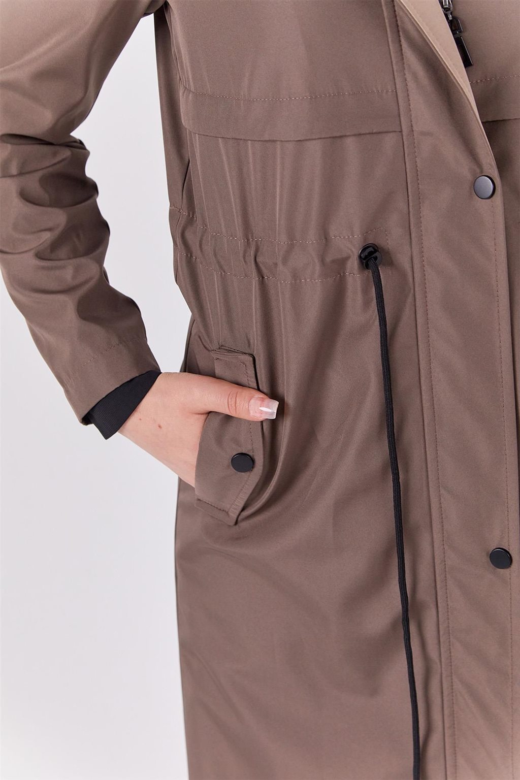 Adjustable Waist Faux Fur Coat Mink