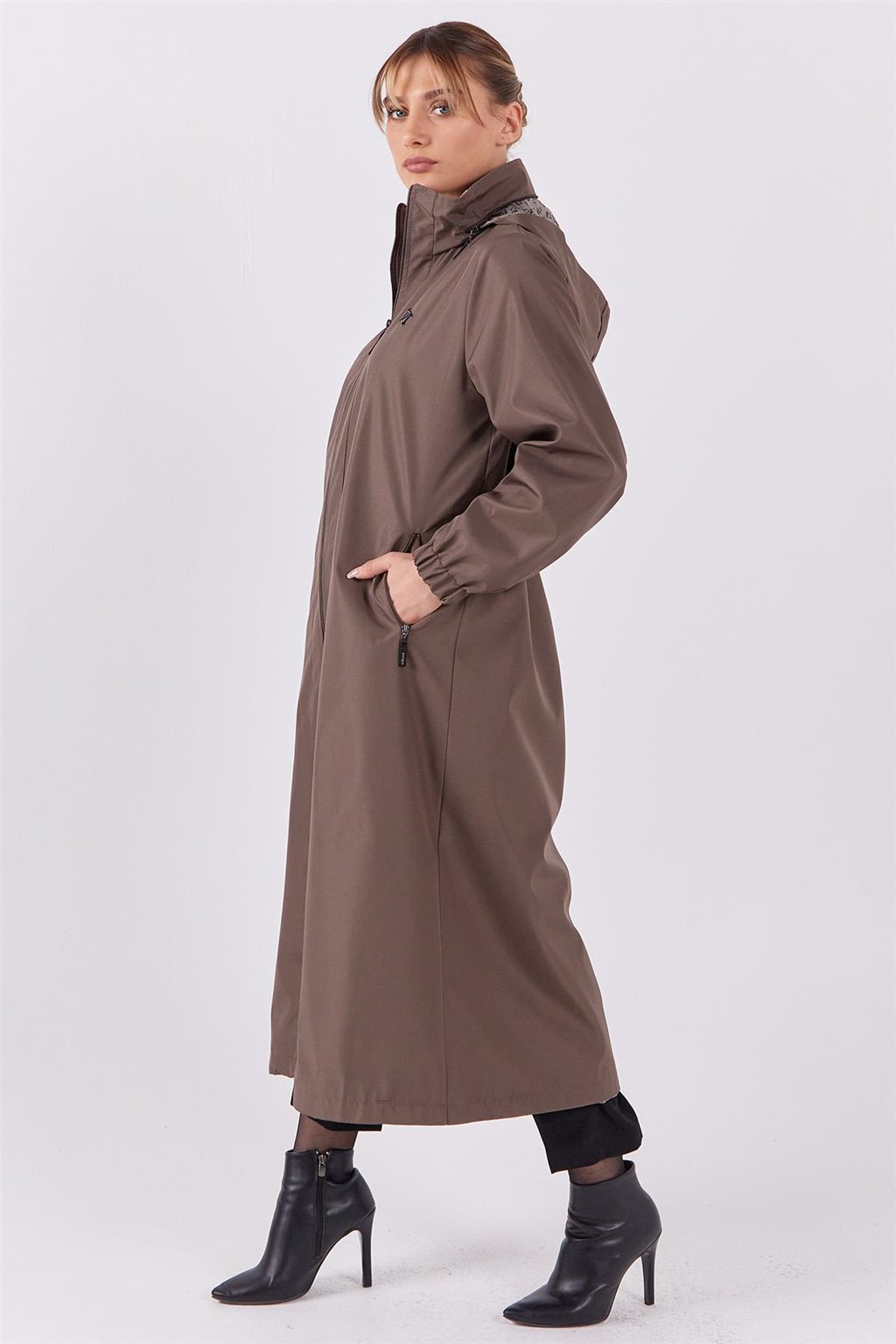 Kapüşonlu Parka Vizon