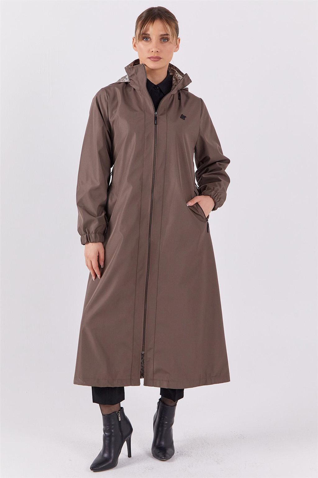 Kapüşonlu Parka Vizon