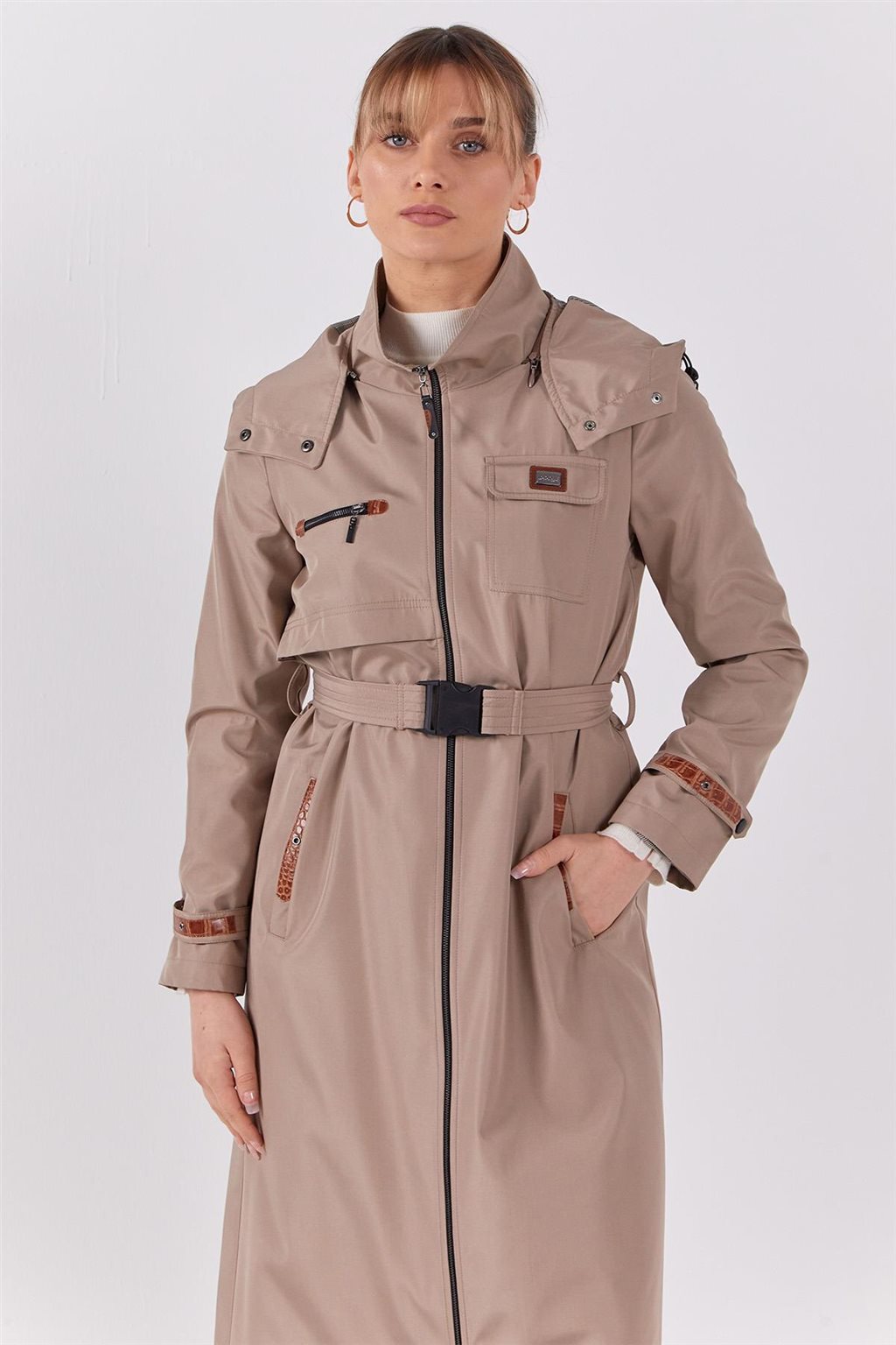 Belted Coat Stone