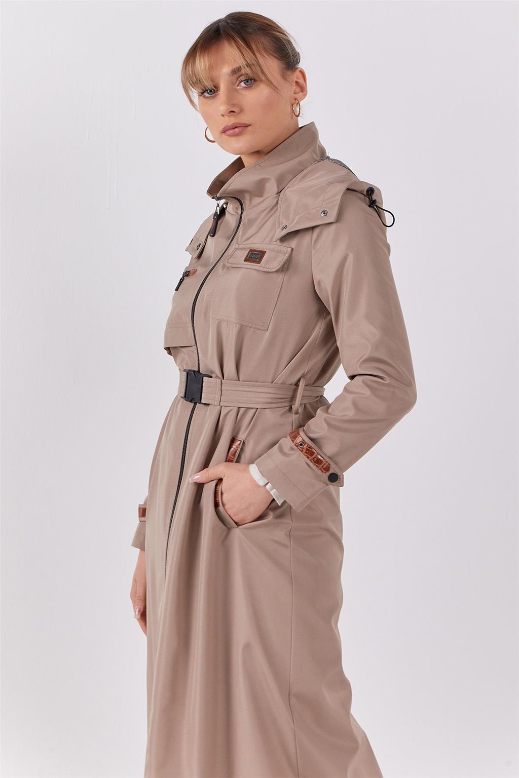 Belted Coat Stone