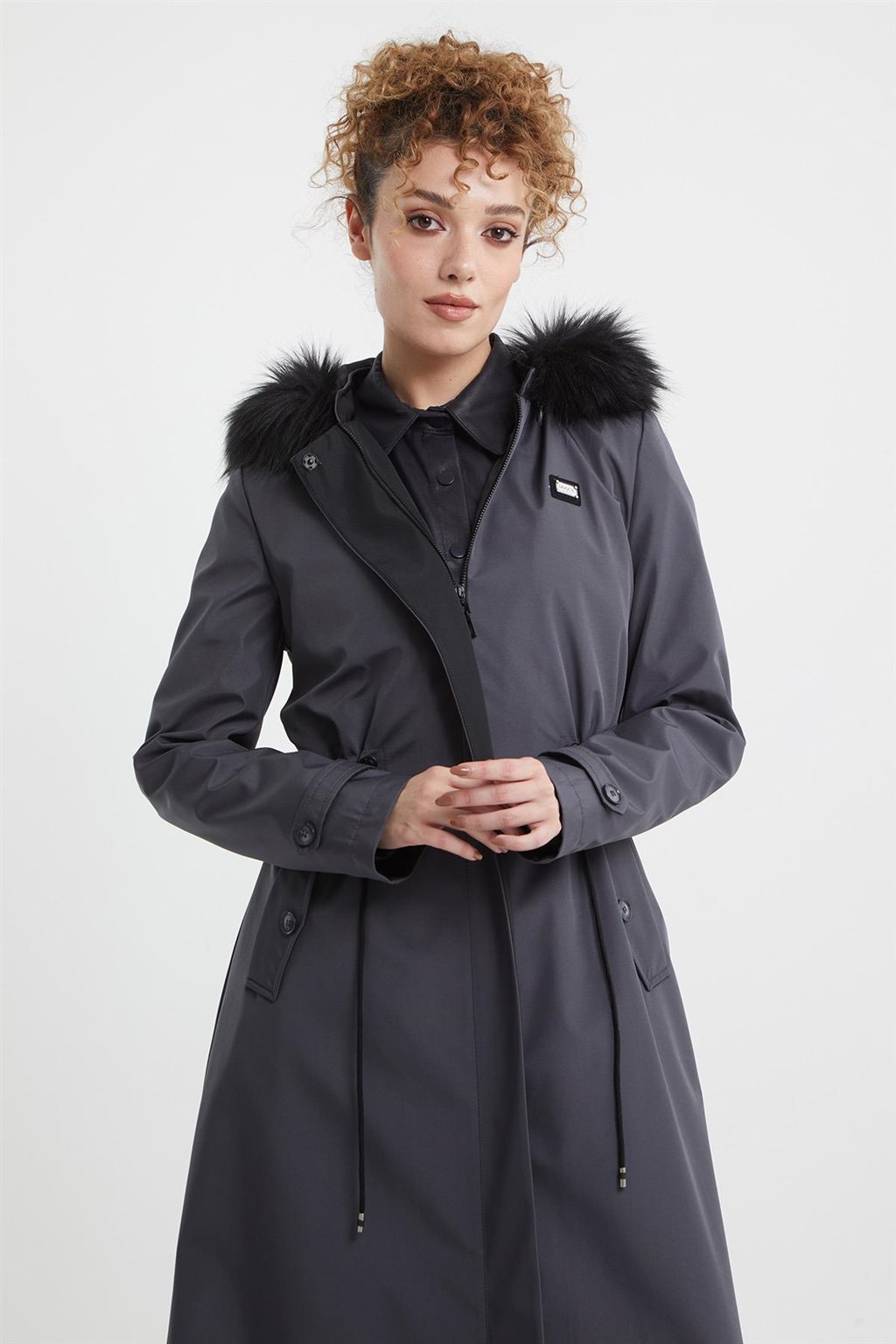 Beli Bağcıklı Parka Antrasit