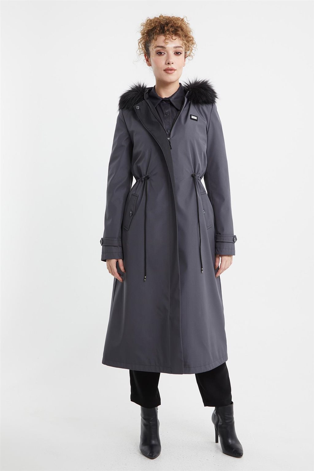 Beli Bağcıklı Parka Antrasit