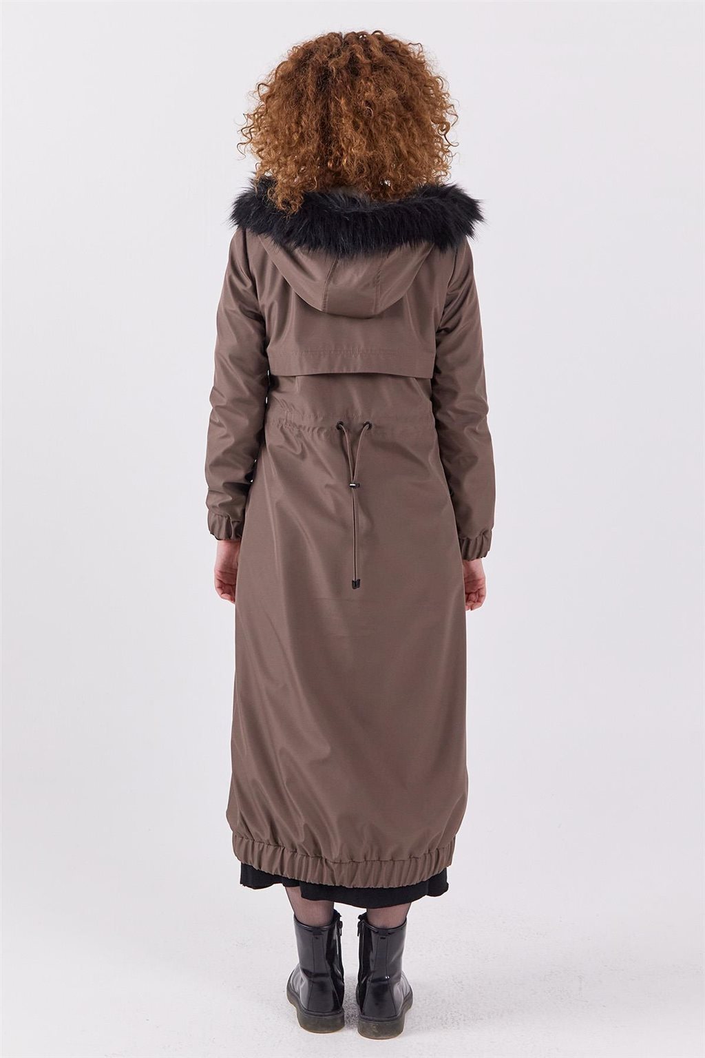 Faux Fur Zippered Coat Mink
