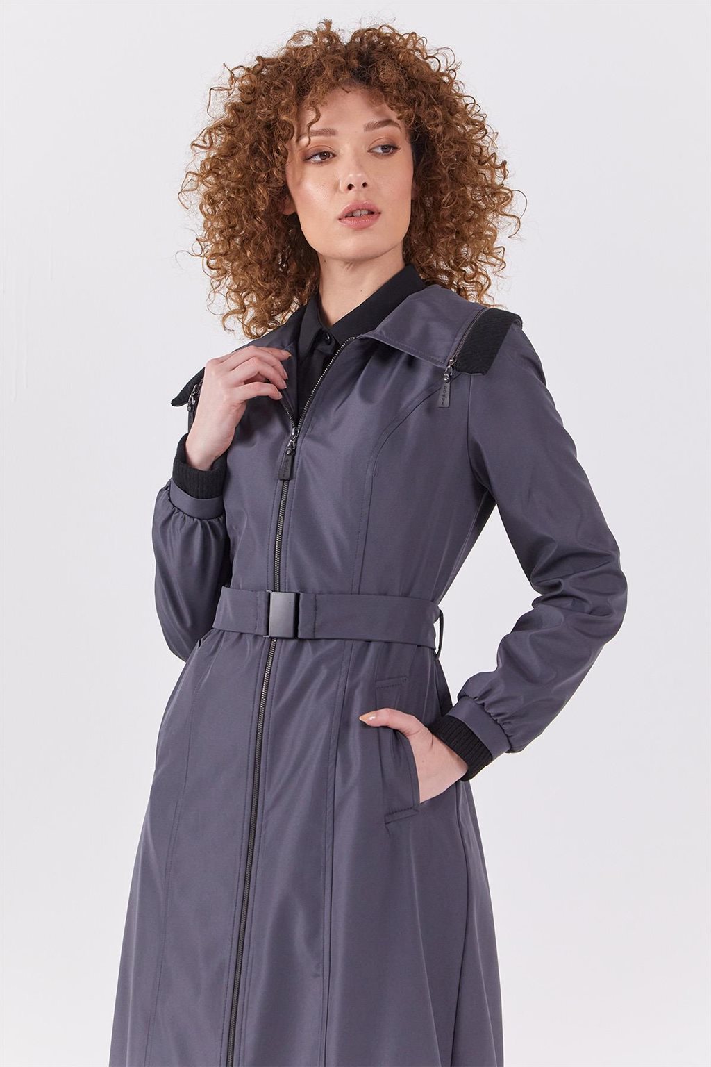 Zippered Coat Anthracite