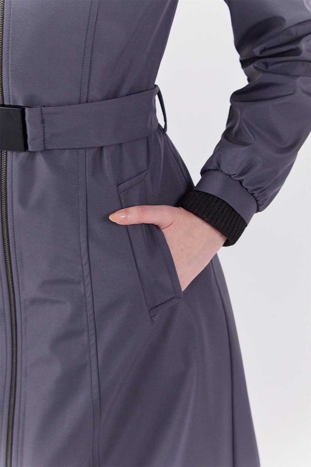 Zippered Coat Anthracite