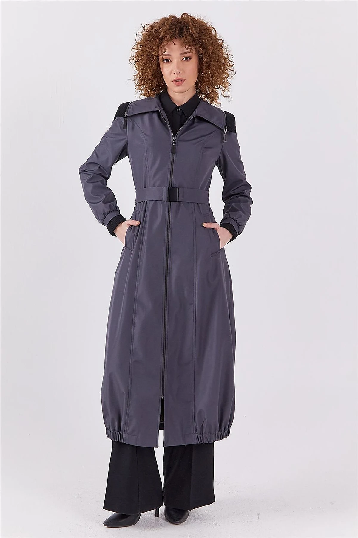 Zippered Coat Anthracite
