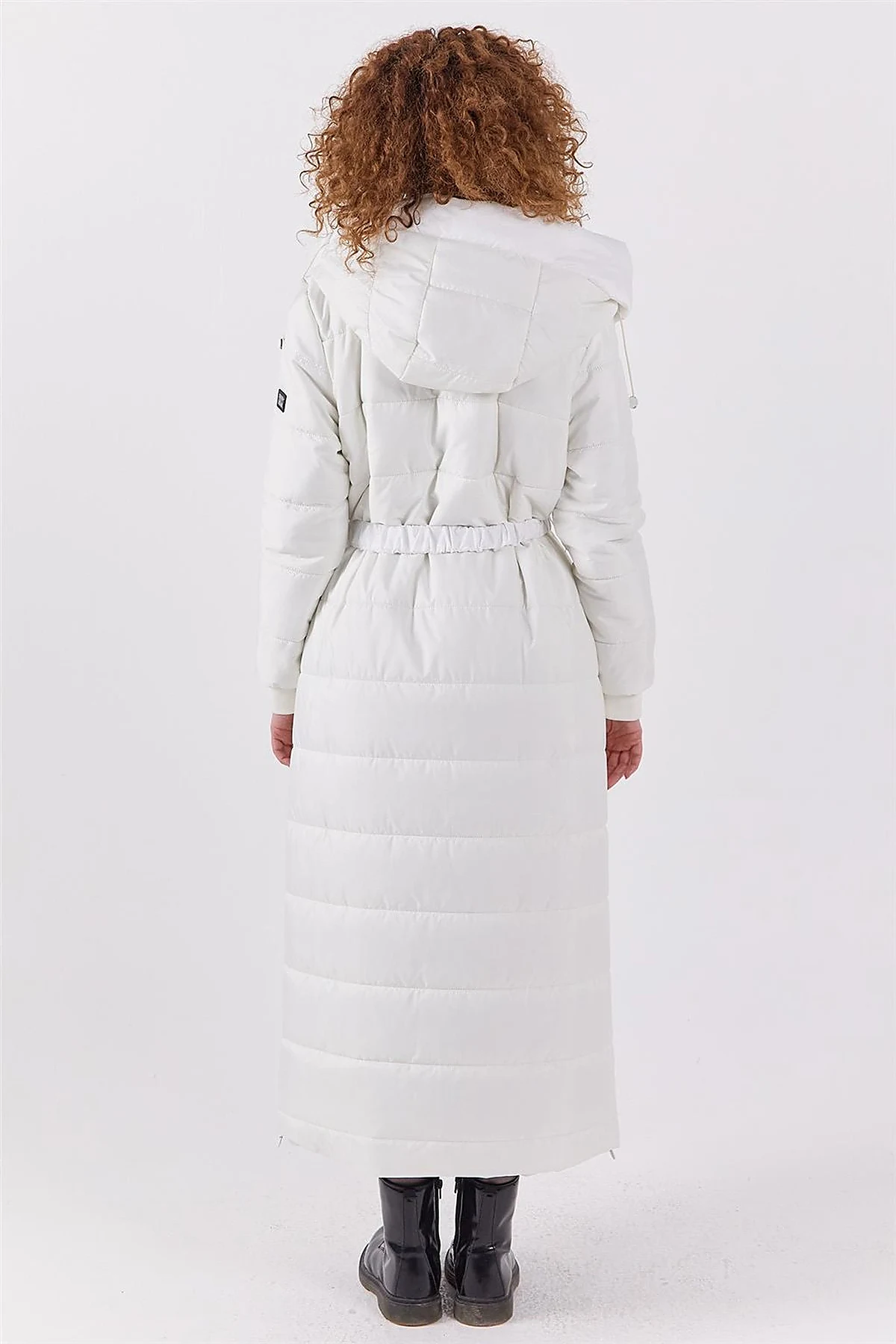Side Zippered Anorak Coat Optic White