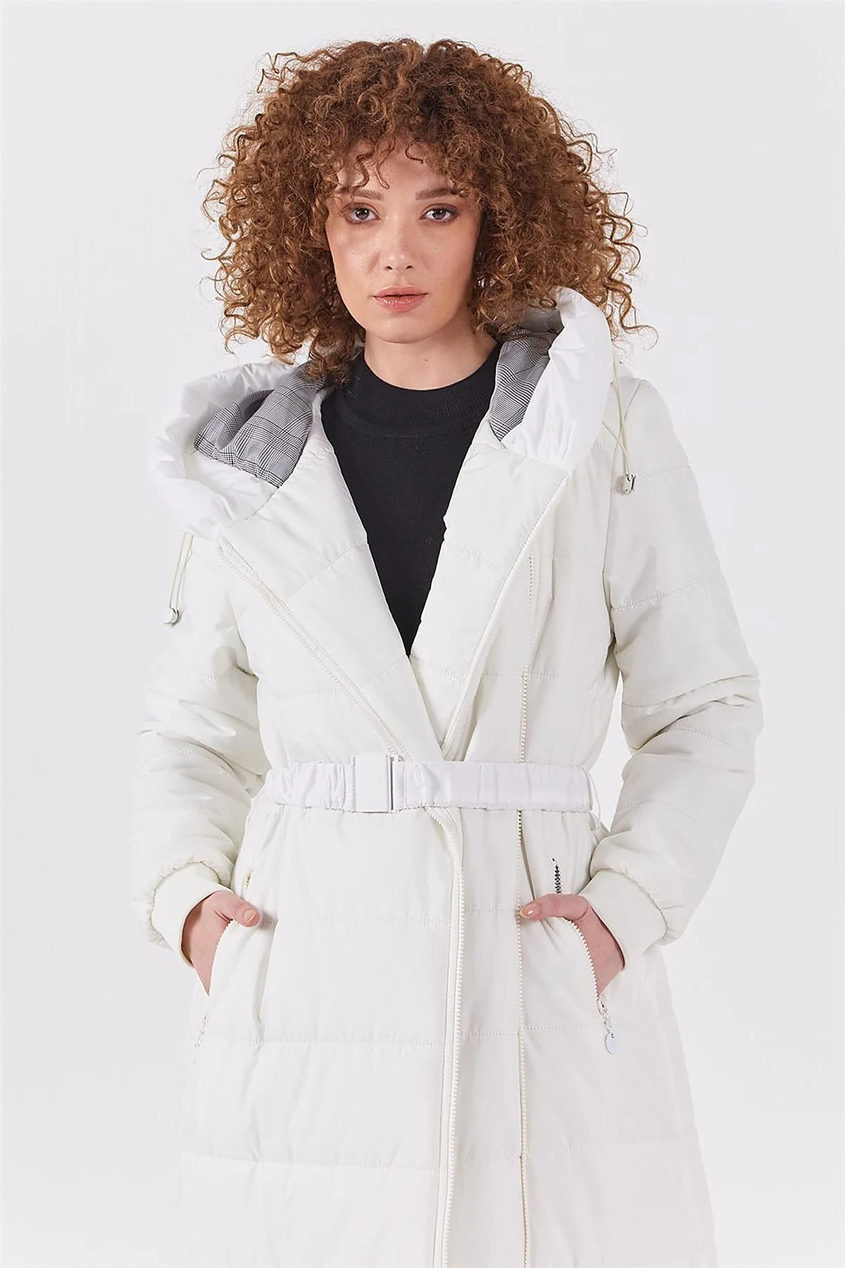 Side Zippered Anorak Coat Optic White