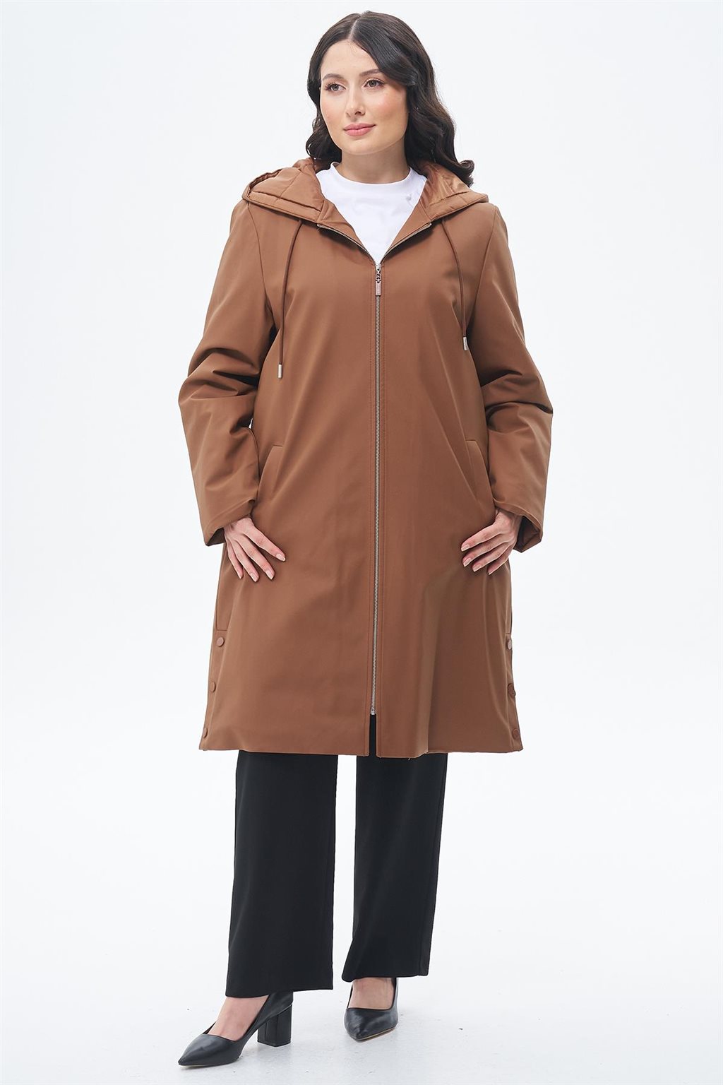Bağcık Detaylı Parka Camel 