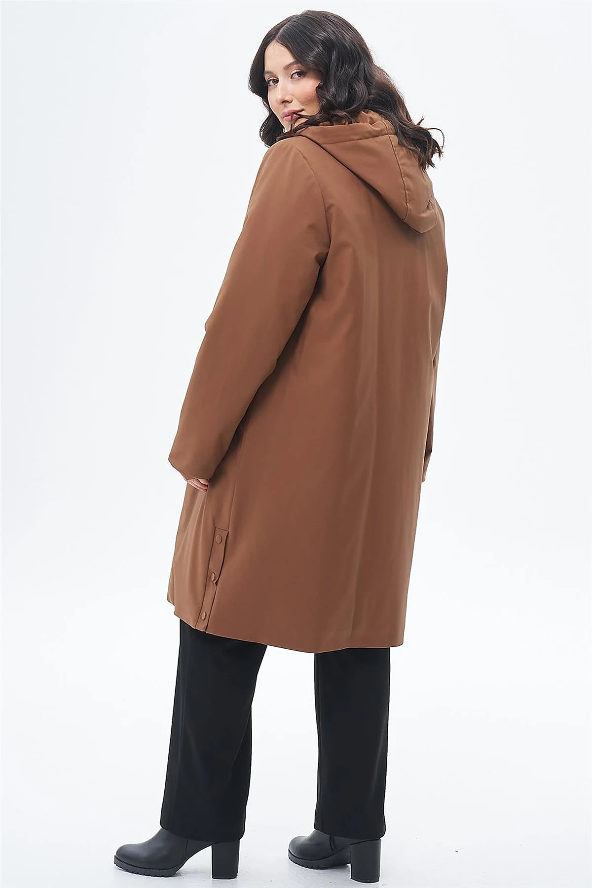 Drawstring Detail Coat Camel