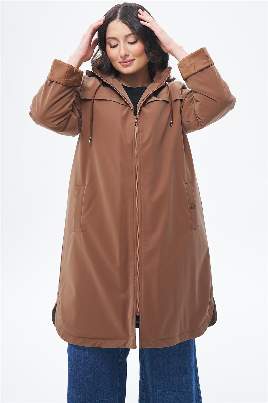 Zippered Coat Camel