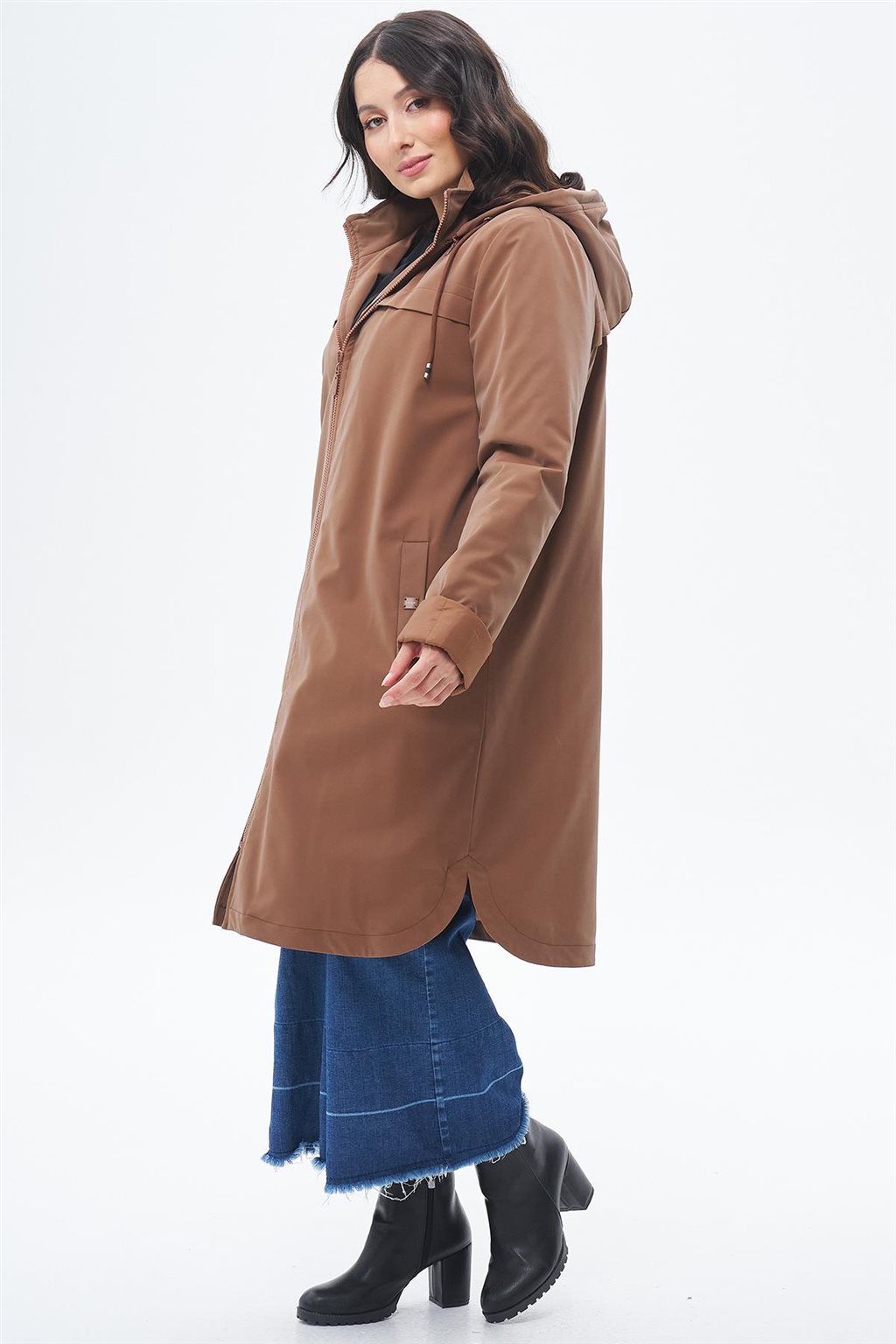 Zippered Coat Camel