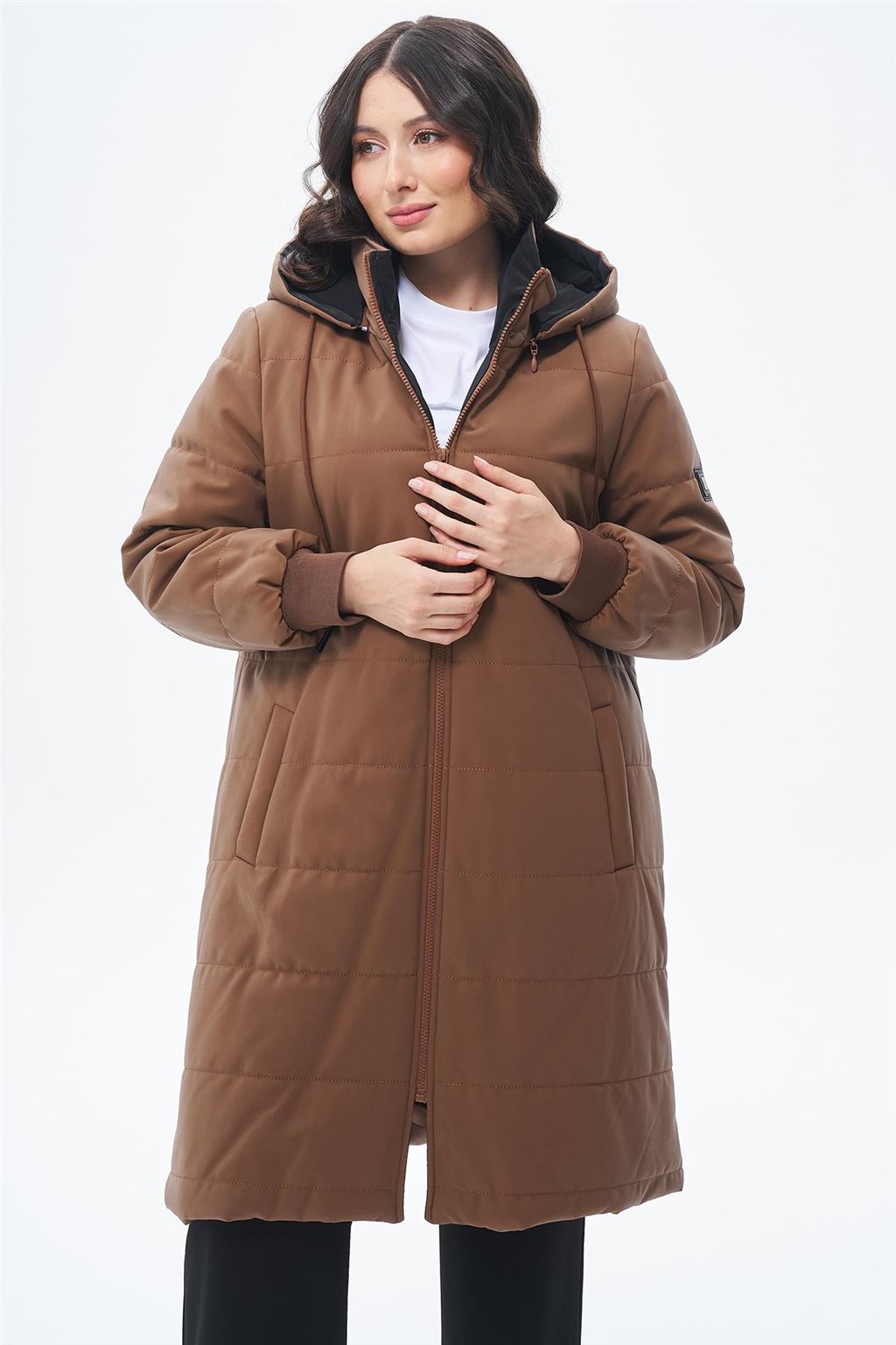 Çıkarılabilir Kapüşonlu Anorak Mont Camel 