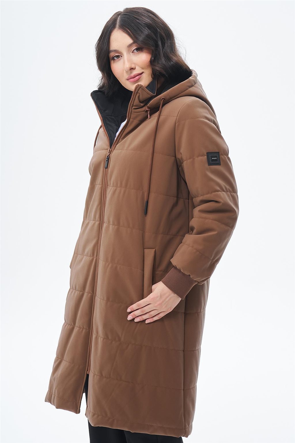 Çıkarılabilir Kapüşonlu Anorak Mont Camel 