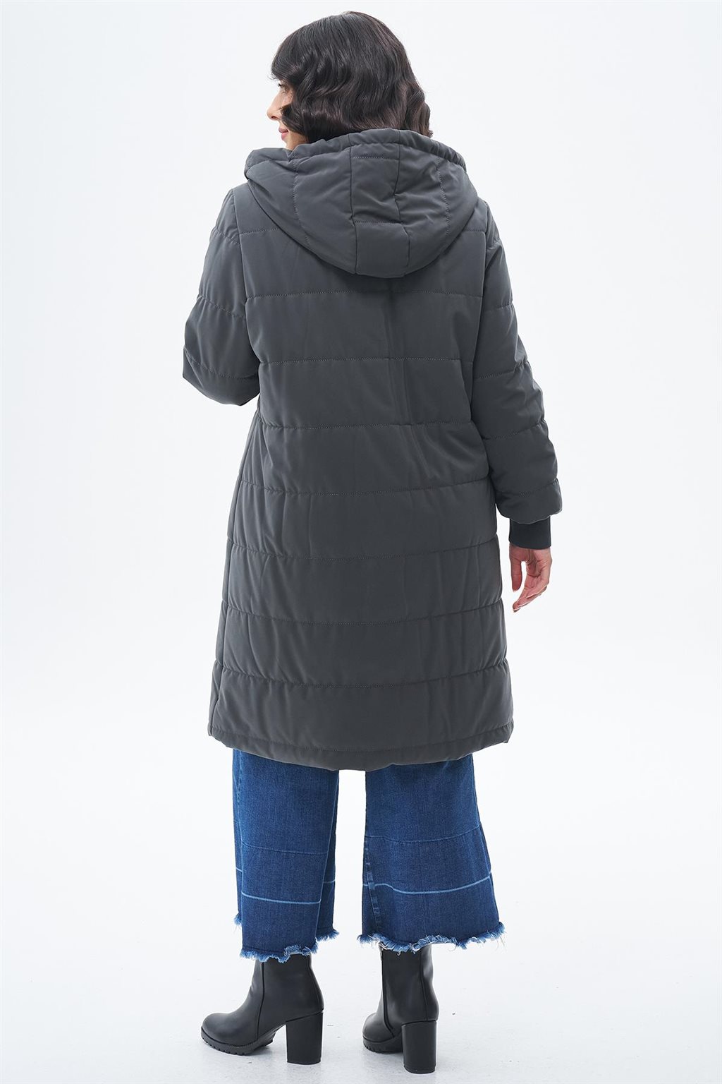 Detachable Hooded Anorak Coat Anthracite 