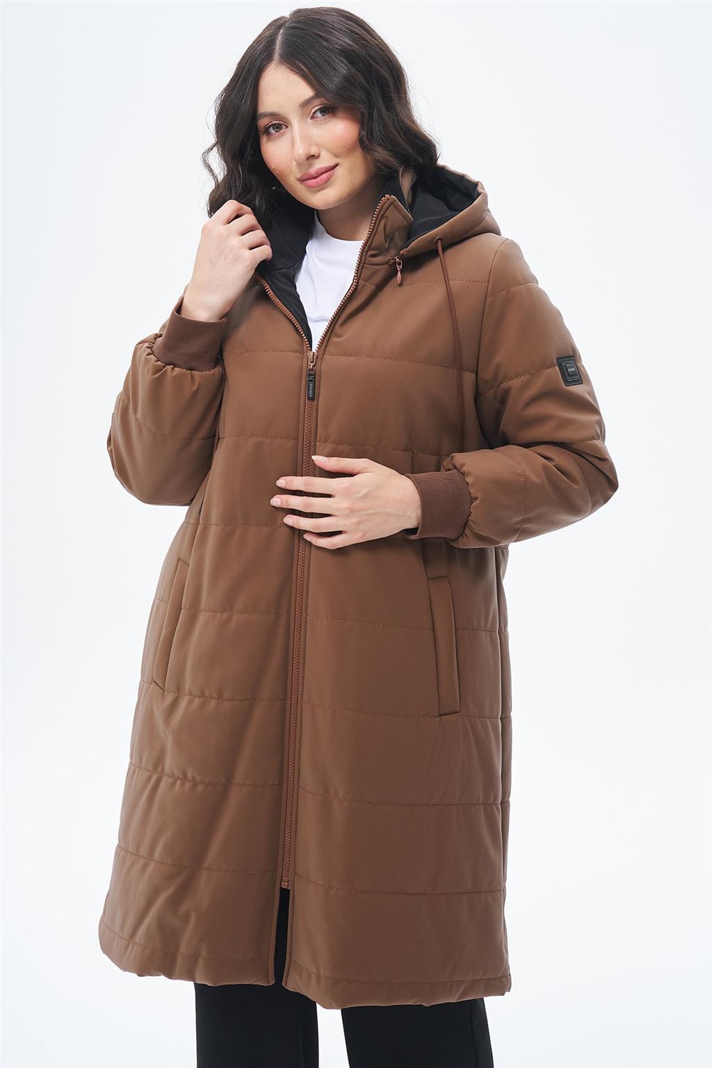 Çıkarılabilir Kapüşonlu Anorak Mont Camel 