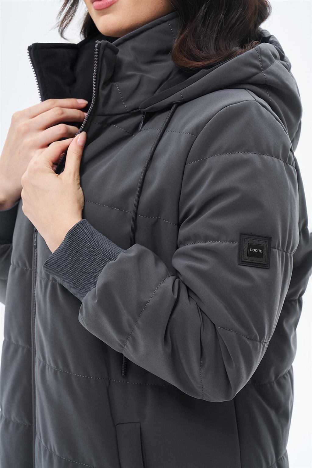 Detachable Hooded Anorak Coat Anthracite 