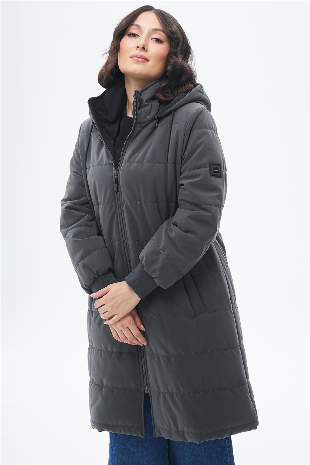 Detachable Hooded Anorak Coat Anthracite 
